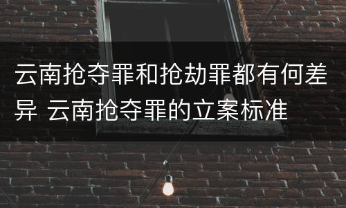 云南抢夺罪和抢劫罪都有何差异 云南抢夺罪的立案标准