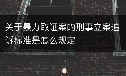 关于暴力取证案的刑事立案追诉标准是怎么规定