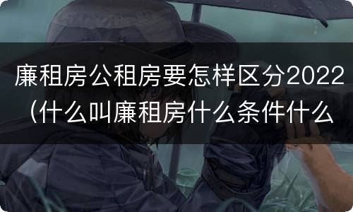 廉租房公租房要怎样区分2022（什么叫廉租房什么条件什么叫公租房）