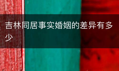 吉林同居事实婚姻的差异有多少