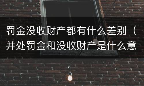 罚金没收财产都有什么差别（并处罚金和没收财产是什么意思）