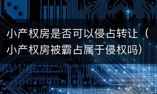 小产权房是否可以侵占转让（小产权房被霸占属于侵权吗）
