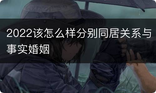 2022该怎么样分别同居关系与事实婚姻