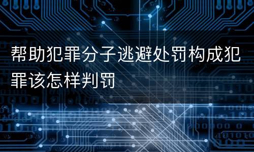 帮助犯罪分子逃避处罚构成犯罪该怎样判罚