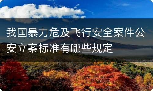 我国暴力危及飞行安全案件公安立案标准有哪些规定