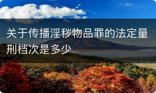关于传播淫秽物品罪的法定量刑档次是多少