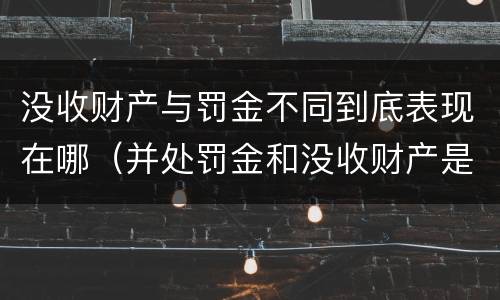 没收财产与罚金不同到底表现在哪（并处罚金和没收财产是什么意思）