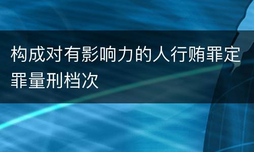 构成对有影响力的人行贿罪定罪量刑档次