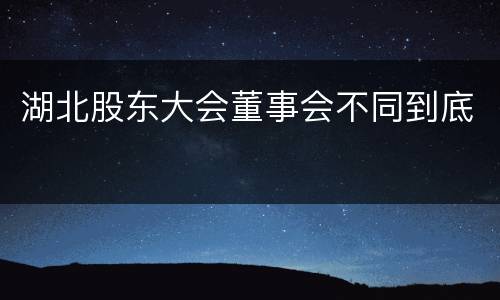 湖北股东大会董事会不同到底