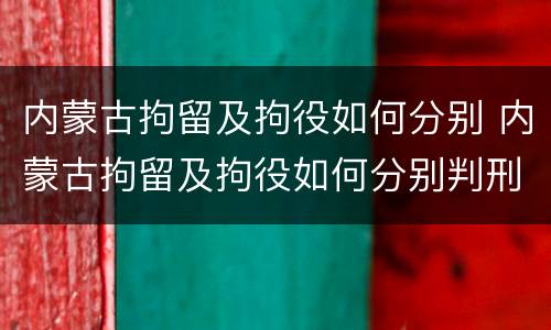 内蒙古拘留及拘役如何分别 内蒙古拘留及拘役如何分别判刑