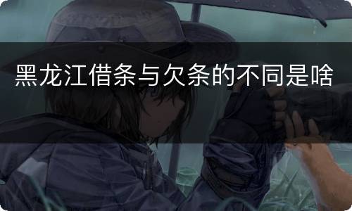 黑龙江借条与欠条的不同是啥