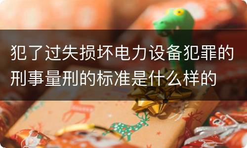 犯了过失损坏电力设备犯罪的刑事量刑的标准是什么样的