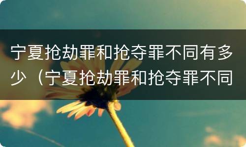 宁夏抢劫罪和抢夺罪不同有多少（宁夏抢劫罪和抢夺罪不同有多少条）