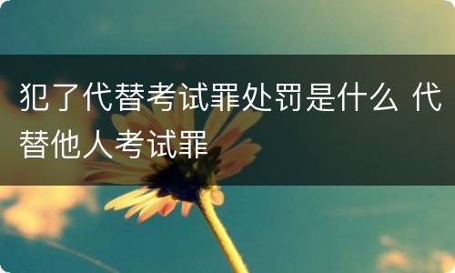 犯了代替考试罪处罚是什么 代替他人考试罪