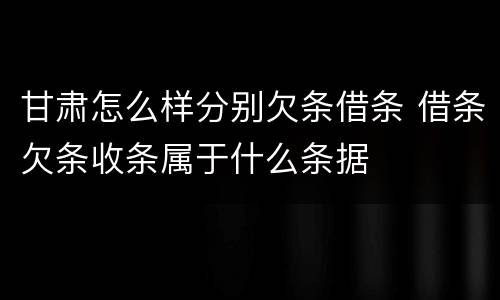 甘肃怎么样分别欠条借条 借条欠条收条属于什么条据