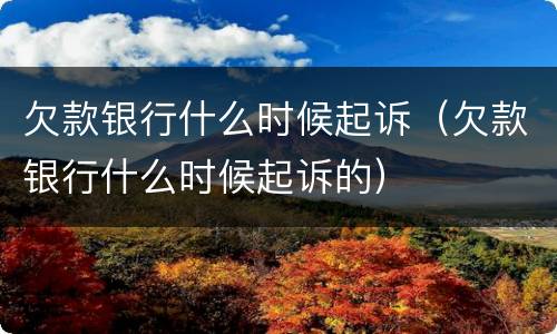 欠款银行什么时候起诉（欠款银行什么时候起诉的）