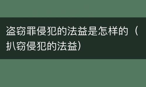 盗窃罪侵犯的法益是怎样的（扒窃侵犯的法益）