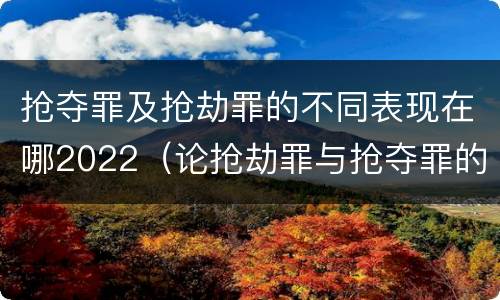抢夺罪及抢劫罪的不同表现在哪2022（论抢劫罪与抢夺罪的界限）
