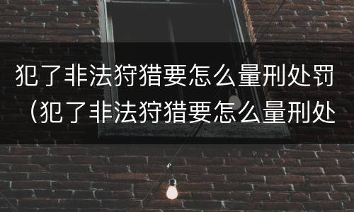 犯了非法狩猎要怎么量刑处罚（犯了非法狩猎要怎么量刑处罚呢）