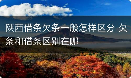 陕西借条欠条一般怎样区分 欠条和借条区别在哪