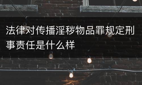 法律对传播淫秽物品罪规定刑事责任是什么样