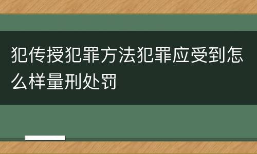 犯传授犯罪方法犯罪应受到怎么样量刑处罚