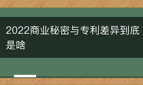 2022商业秘密与专利差异到底是啥