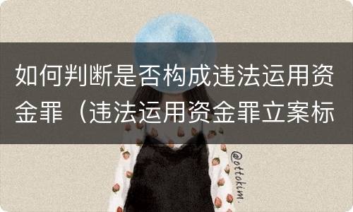 如何判断是否构成违法运用资金罪（违法运用资金罪立案标准）