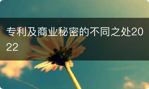 专利及商业秘密的不同之处2022