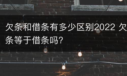 欠条和借条有多少区别2022 欠条等于借条吗?