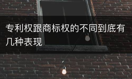 专利权跟商标权的不同到底有几种表现