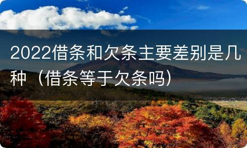 2022借条和欠条主要差别是几种（借条等于欠条吗）