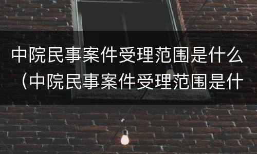 中院民事案件受理范围是什么（中院民事案件受理范围是什么规定）