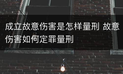 成立故意伤害是怎样量刑 故意伤害如何定罪量刑