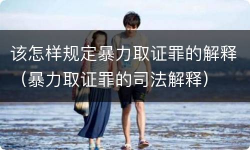 该怎样规定暴力取证罪的解释（暴力取证罪的司法解释）
