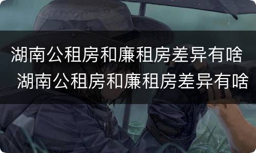 湖南公租房和廉租房差异有啥 湖南公租房和廉租房差异有啥规定