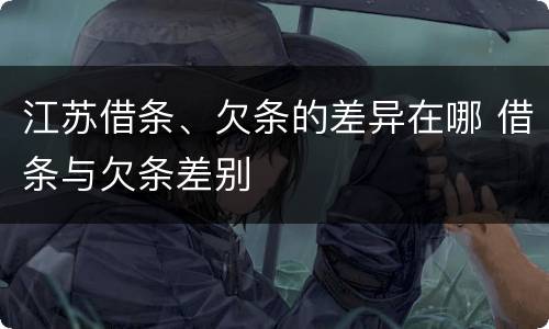 江苏借条、欠条的差异在哪 借条与欠条差别