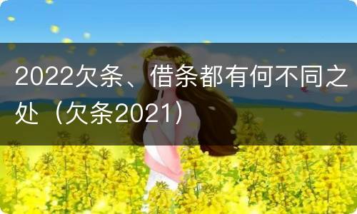 2022欠条、借条都有何不同之处（欠条2021）