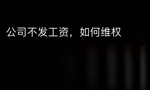 公司不发工资，如何维权