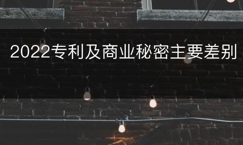 2022专利及商业秘密主要差别