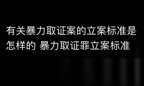 有关暴力取证案的立案标准是怎样的 暴力取证罪立案标准