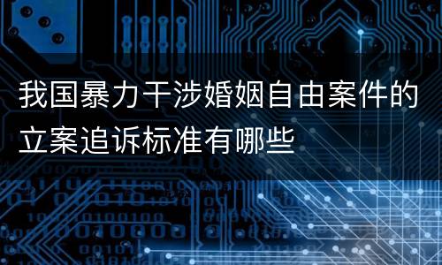 我国暴力干涉婚姻自由案件的立案追诉标准有哪些