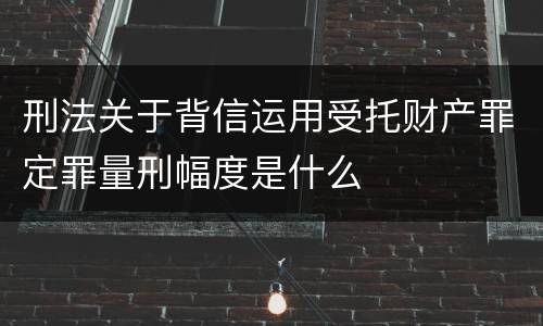 刑法关于背信运用受托财产罪定罪量刑幅度是什么