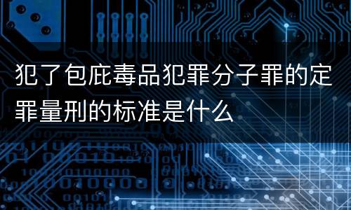 犯了包庇毒品犯罪分子罪的定罪量刑的标准是什么