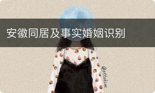 安徽同居及事实婚姻识别