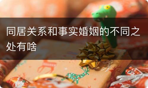 同居关系和事实婚姻的不同之处有啥