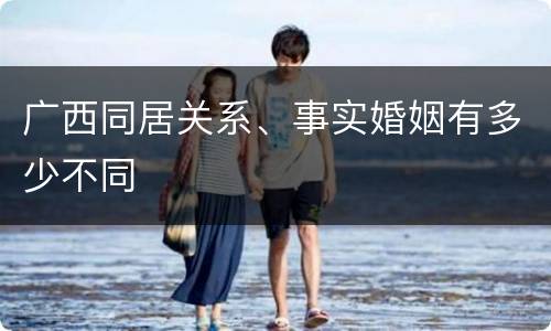 广西同居关系、事实婚姻有多少不同