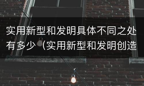 实用新型和发明具体不同之处有多少（实用新型和发明创造）