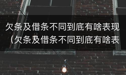 欠条及借条不同到底有啥表现（欠条及借条不同到底有啥表现呢）