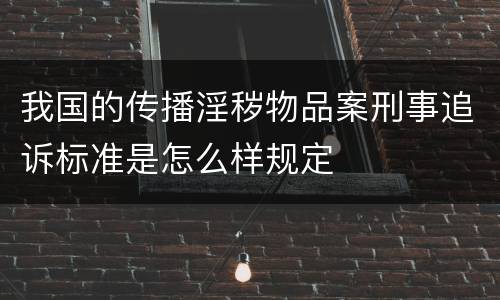 我国的传播淫秽物品案刑事追诉标准是怎么样规定